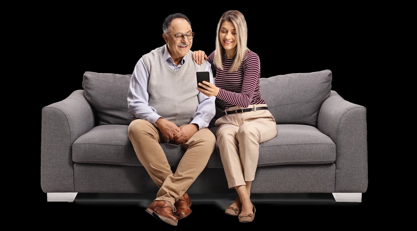 A couple on chair