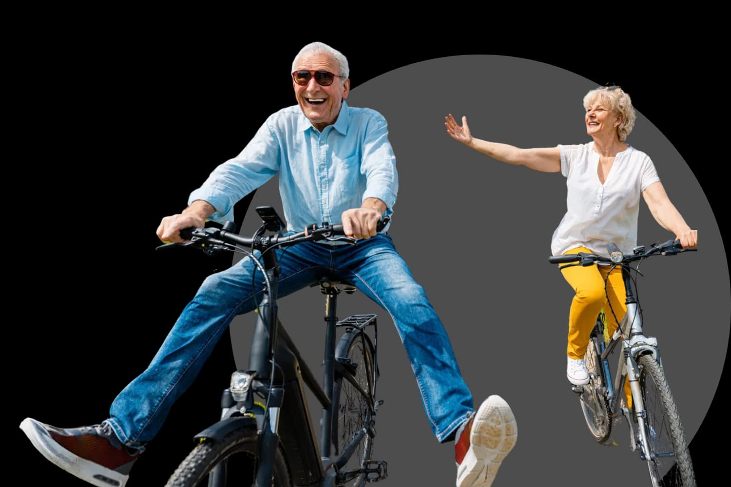 two people cycle