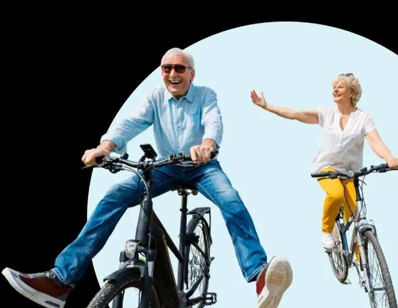 two people cycle
